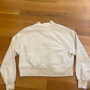 Bone white Everlane Organic Cotton Cropped Crew Sweatshirt Small
